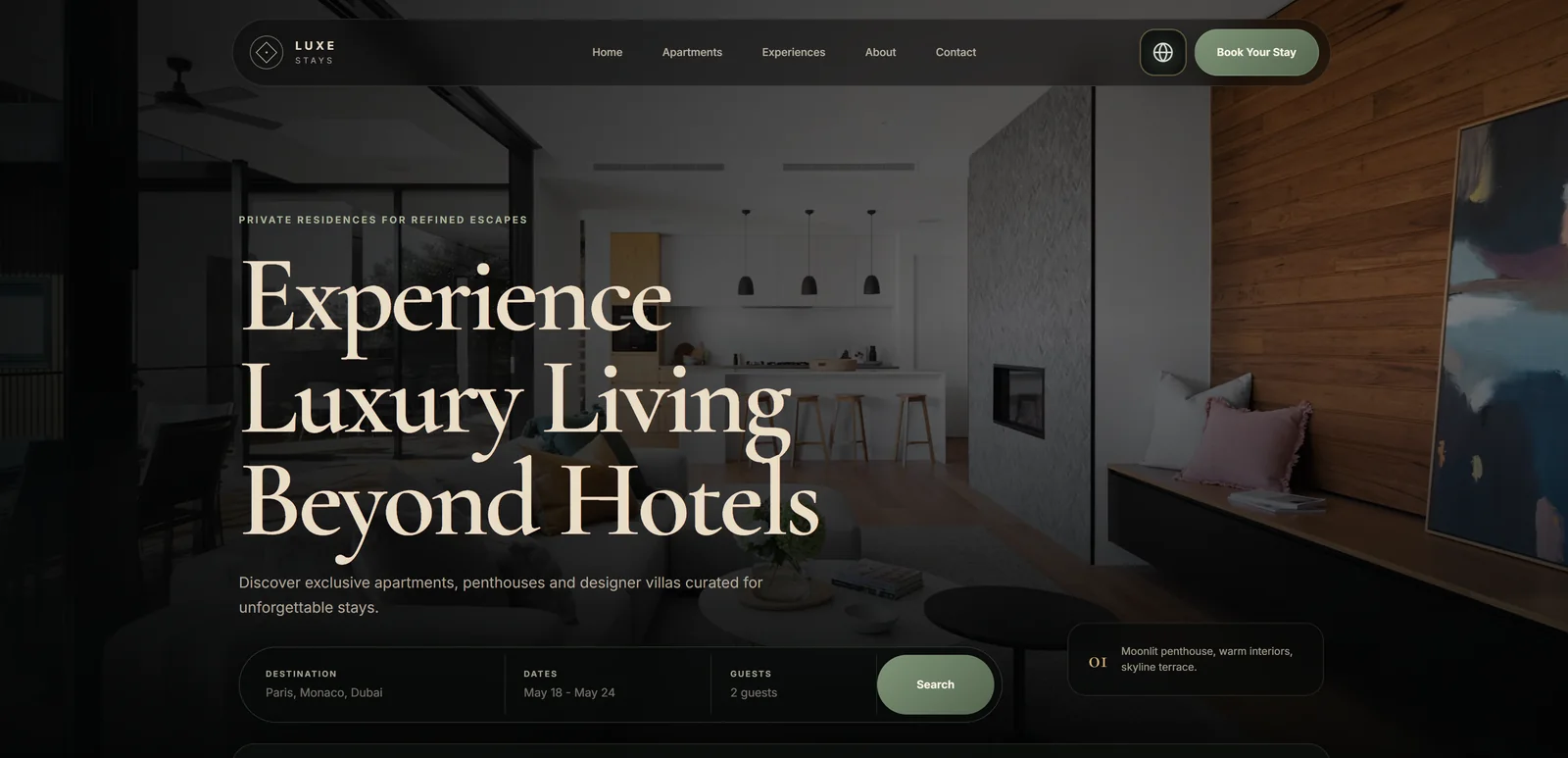 Aper&ccedil;u de LUXE STAYS, exp&eacute;rience de location de r&eacute;sidences de luxe
